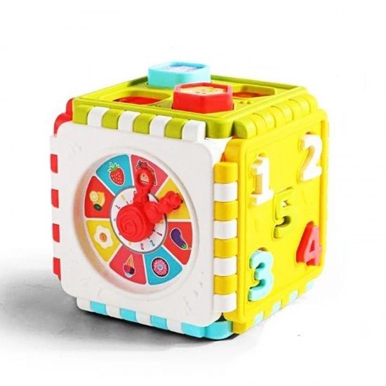 Puzzle Building Block Toy: A Shape-Matching Hexahedron with Number Graphics for Cognitive Development in Babies