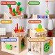 8-In-1 Montessori Permanence Box Carrot Toy: Wooden Shape Sorting and Matching Educational Toy for Kids Over 1 Year Old